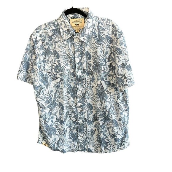 Western Aloha Men's Blue Floral Hawaiian USA Made Short Sleeve Shirt Size XL - Picture 7 of 7